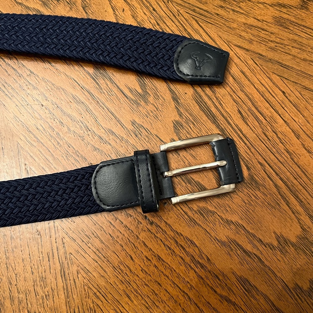Men’s navy Bulliant woven stretch belt
